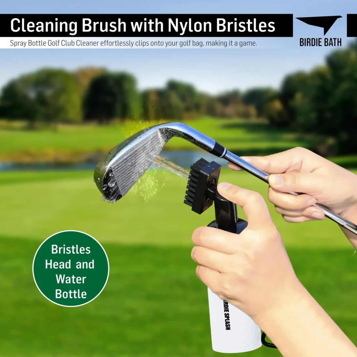 Birdie Splash: Golf Club Cleaner Brush and Water Bottle Birdie Golf