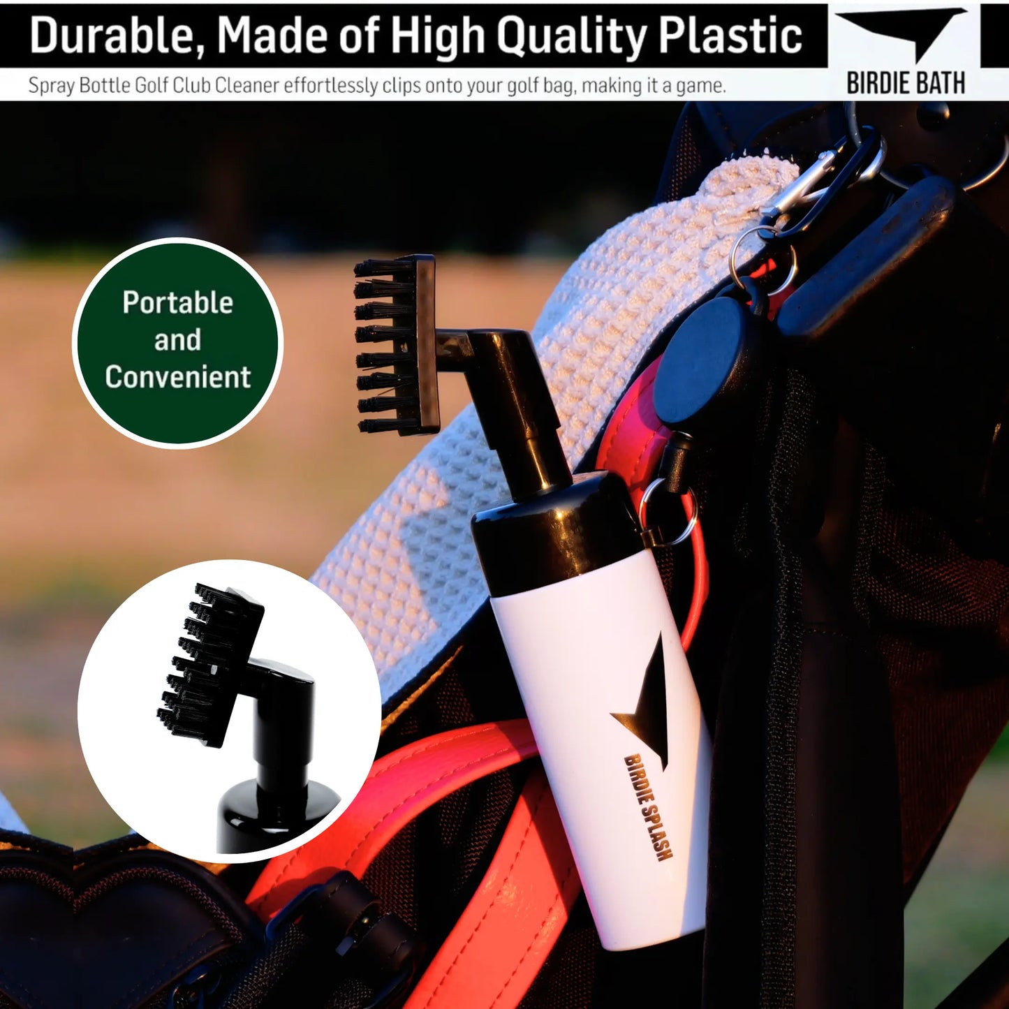 Birdie Splash: Golf Club Cleaner Brush and Water Bottle Birdie Golf