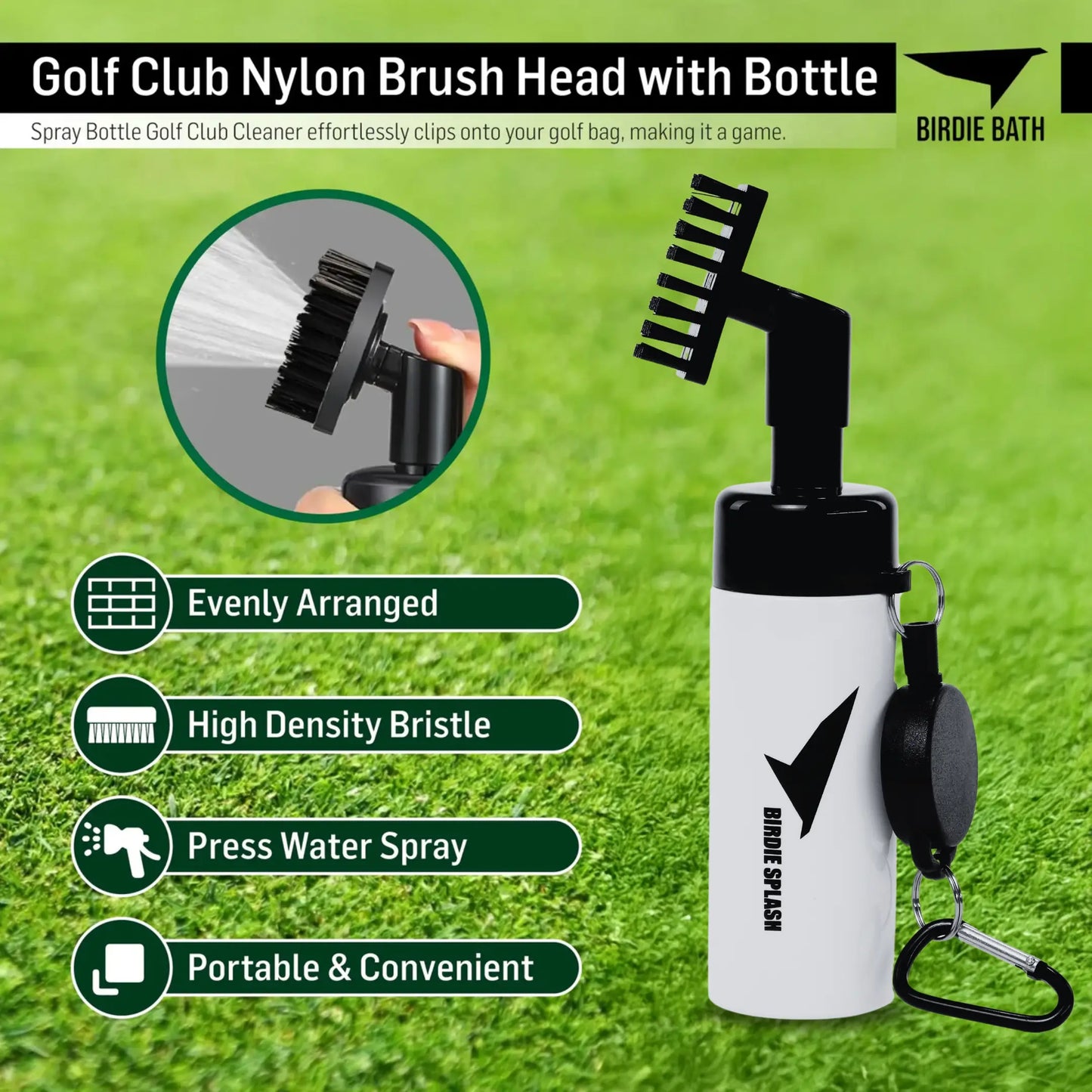 Birdie Splash: Golf Club Cleaner Brush and Water Bottle Birdie Golf