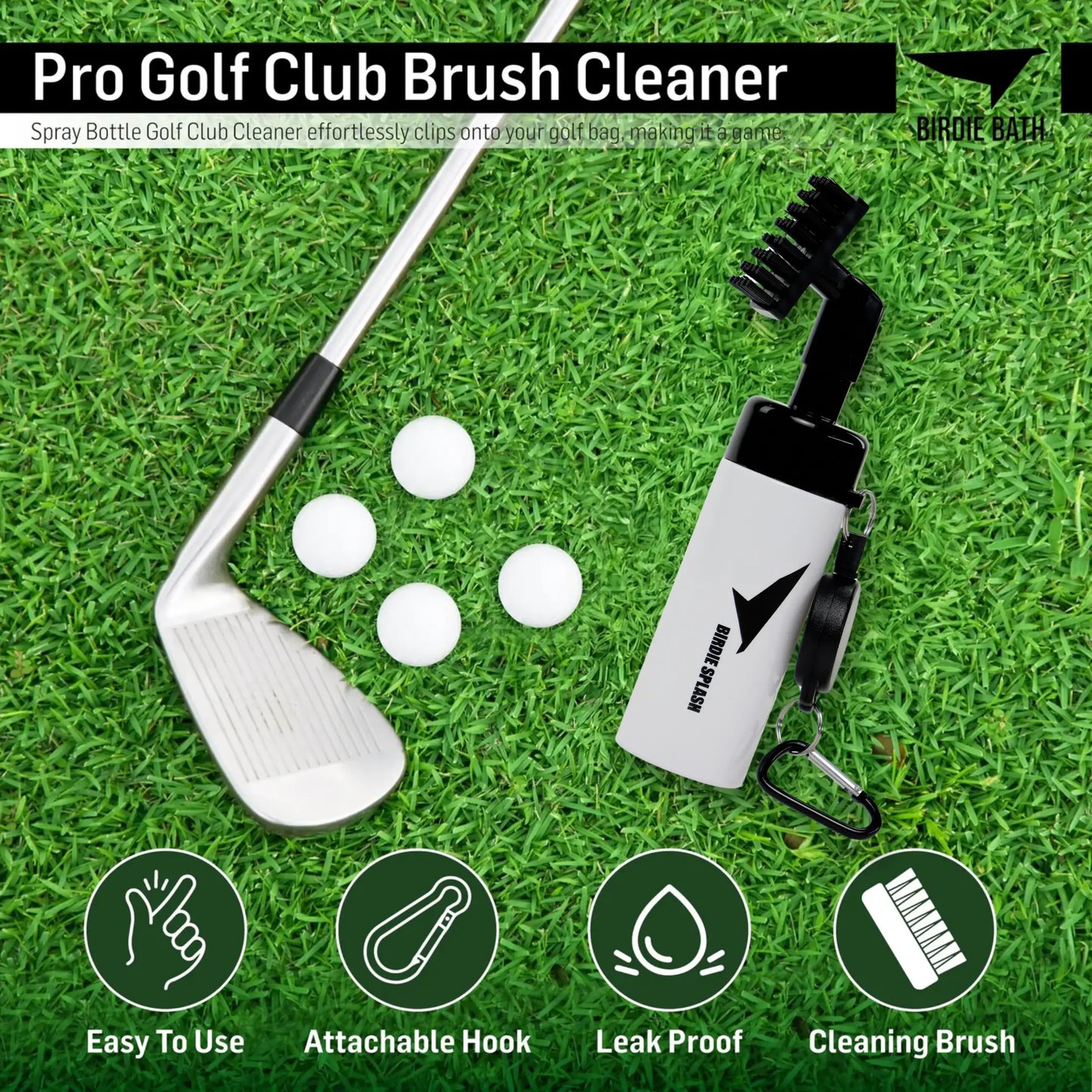 Birdie Splash: Golf Club Cleaner Brush and Water Bottle Birdie Golf